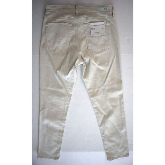 AG Adriano Goldschmied Women Sz 27 Gray/Beige Prima Crop Cigarette Leg Pants - Picture 2 of 10